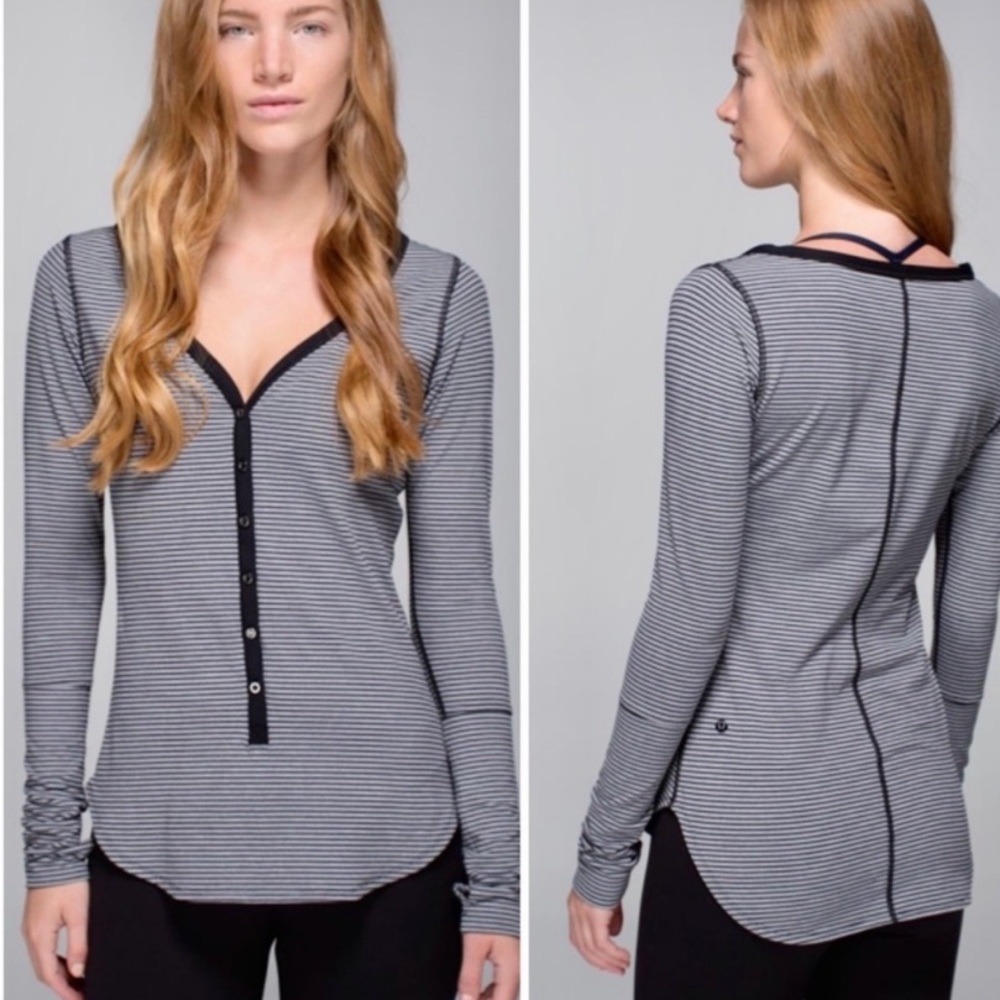 Lululemon Awesoma Henley Hyper Stripe